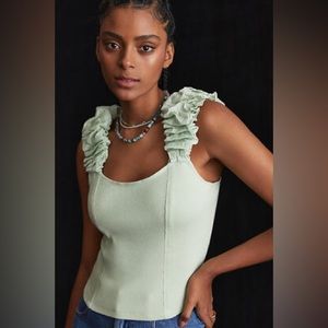 Mint green Anthropologie corset tank size medium